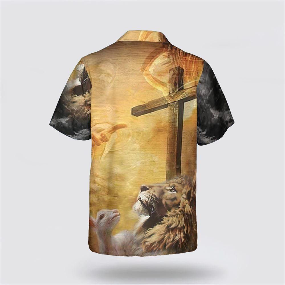 Lion Jesus Cross Sunrise Christianity Hawaiian Shirt – Gifts For Jesus Lovers