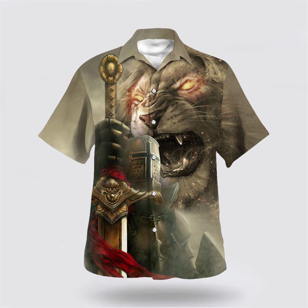 Lion Knight Of The Temple Hawaiian Shirt – Gifts For Jesus Lovers