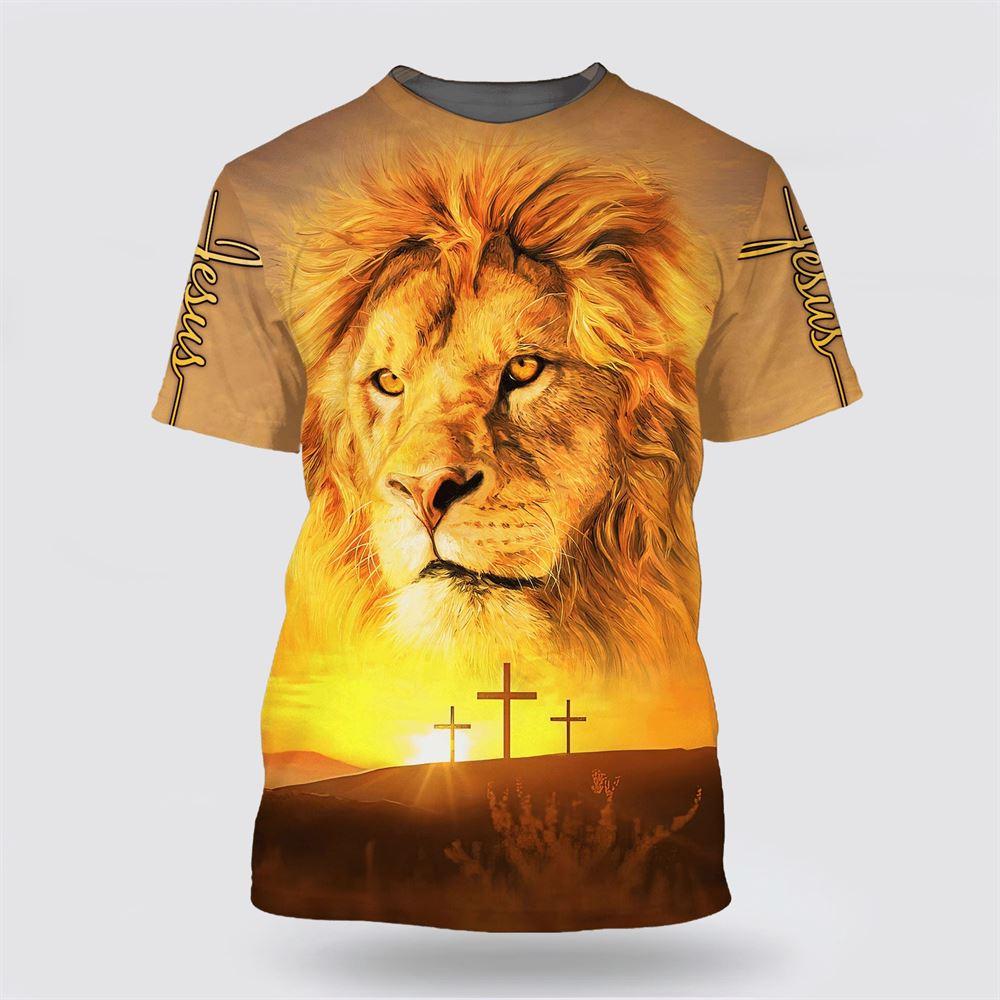Lion Of Judah He Is Risen Jesus All Over Print 3D T Shirt – Gifts For Christian Friends