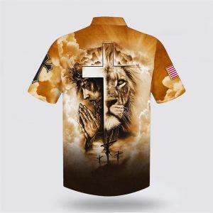 Lion Pray With Jesus On The Cross Hawaiian Shirt Gifts For Jesus Lovers 2 jkpka9.jpg