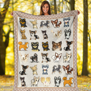 Long Haired Chihuahua Fleece Throw Blanket –&hellip;