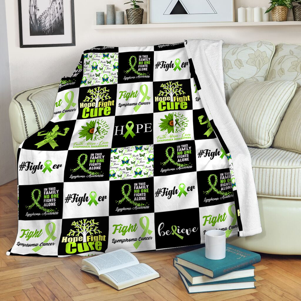 Lymphoma Pattern Caro Fleece Throw Blanket – Sherpa Fleece Blanket – Weighted Blanket To Sleep