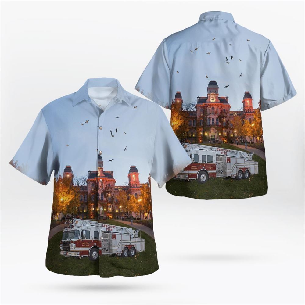 Lyncourt Fire Department, Syracuse, NY Hawaiian Shirt – Gifts For Firefighters In Lyncourt, NY
