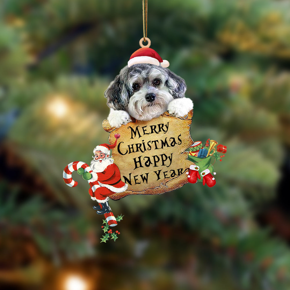 Maltipoo Christams & New Year Two Sided Christmas Plastic Hanging Ornament – Dog Memorial Gift Maltipoo Christams & New Year Two Sided Christmas Plastic Hanging Ornament – Dog Memorial Gift