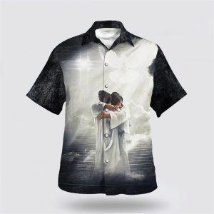 Man Hugging Jesus In Heaven Hawaiian Shirts&hellip;