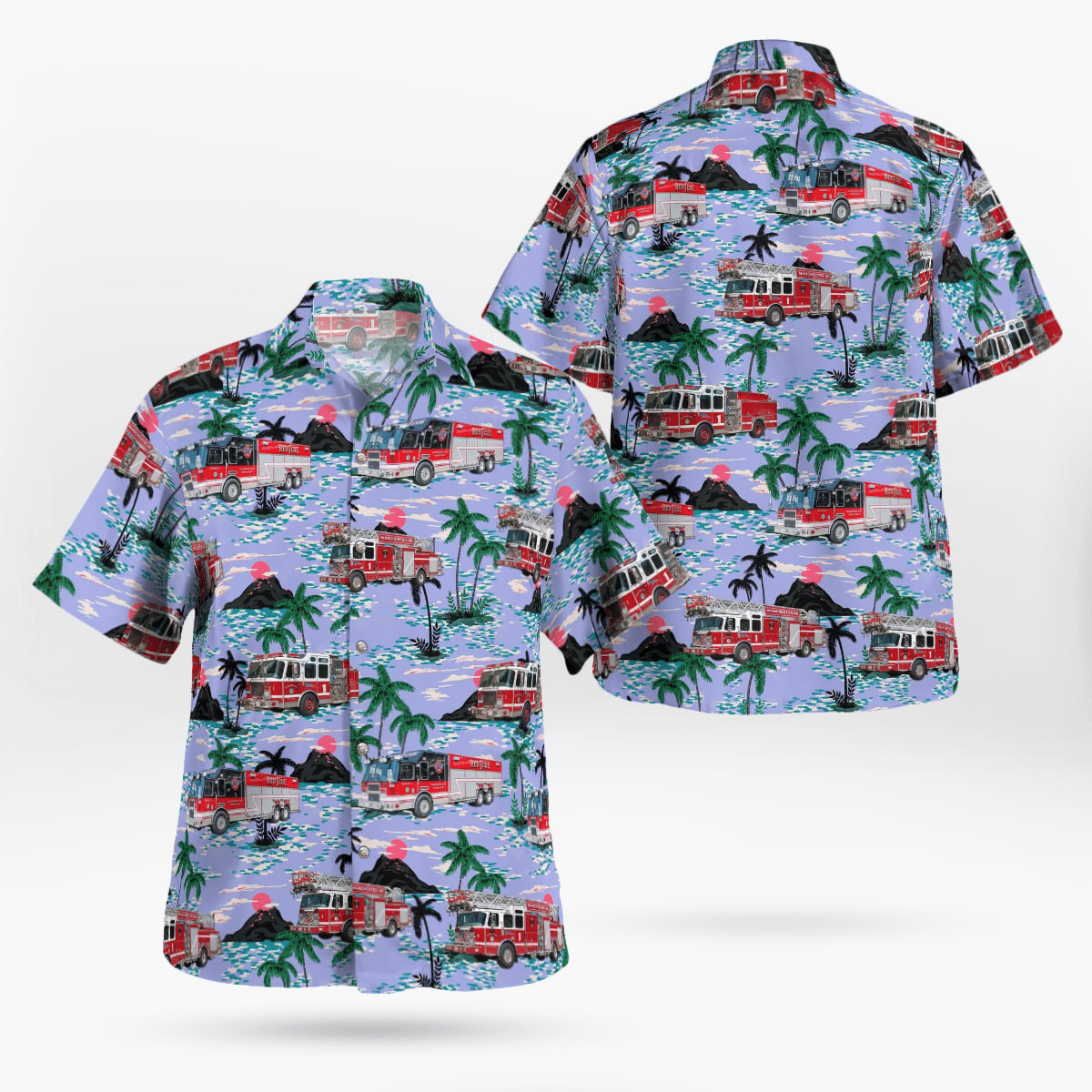 Manchester, New Hampshire, Manchester Fire Department Headquarters Station Hawaiian Shirt – Gifts For Firefighters In Manchester, NH
