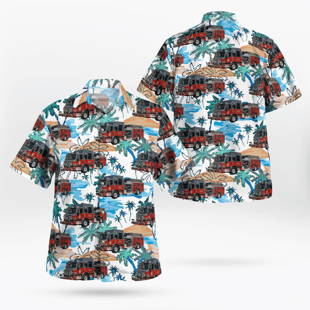 Merriville Fire Department, Lake county Indiana New Engine 7111 Hawaiian Shirt – Gifts For Firefighters In Merriville, IN