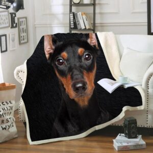Miniature Pinscher Face Fleece Throw Blanket –&hellip;
