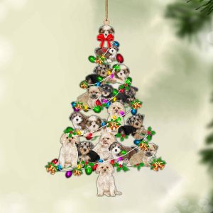 Morkie-Christmas Tree Lights-Two Sided Christmas Plastic Hanging&hellip;
