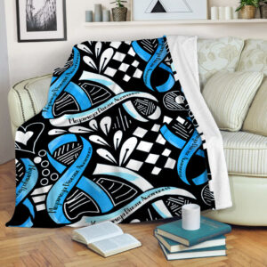 Moyamoya Disease Awareness Ribbon Fleece Throw Blanket&hellip;