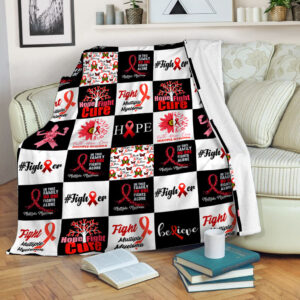 Multiple Myeloma Pattern Caro Fleece Throw Blanket&hellip;
