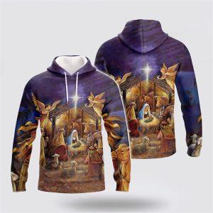 Nativity Scene All Over Print 3D Hoodie&hellip;
