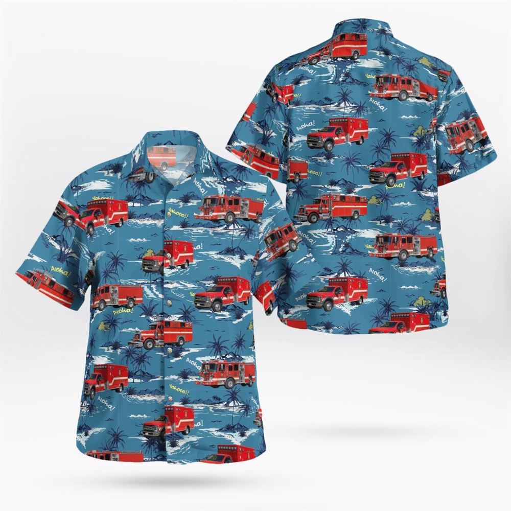 New Market, Frederick County, Maryland, New Market District Volunteer Fire Company Hawaiian Shirt – Gifts For Firefighters In New Market, MD