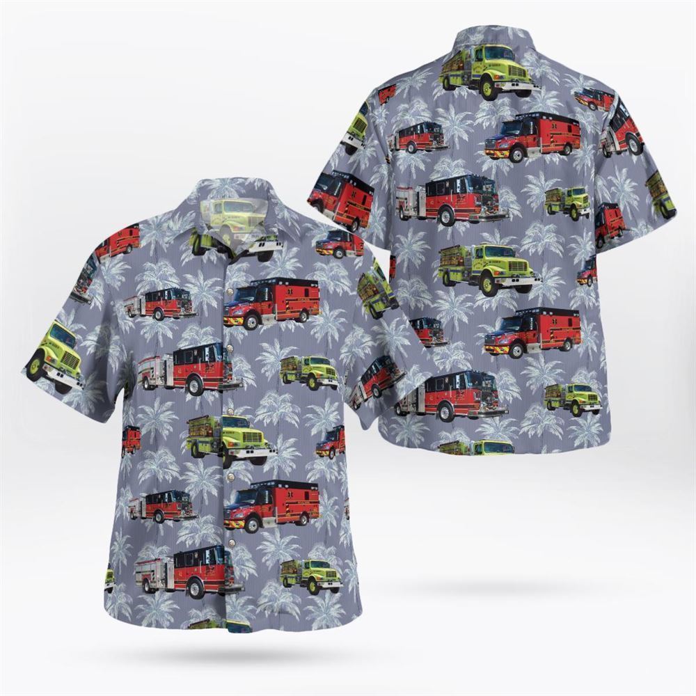 New Palestine, Indiana, Sugar Creek Township Fire Station 42 Hawaiian Shirt – Gifts For Firefighters In New Palestine, IN