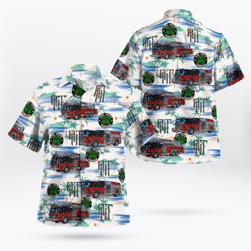 New Palestine, Indiana, Sugar Creek Township Fire Station 45 Hawaiian Shirt – Gifts For Firefighters In New Palestine, IN