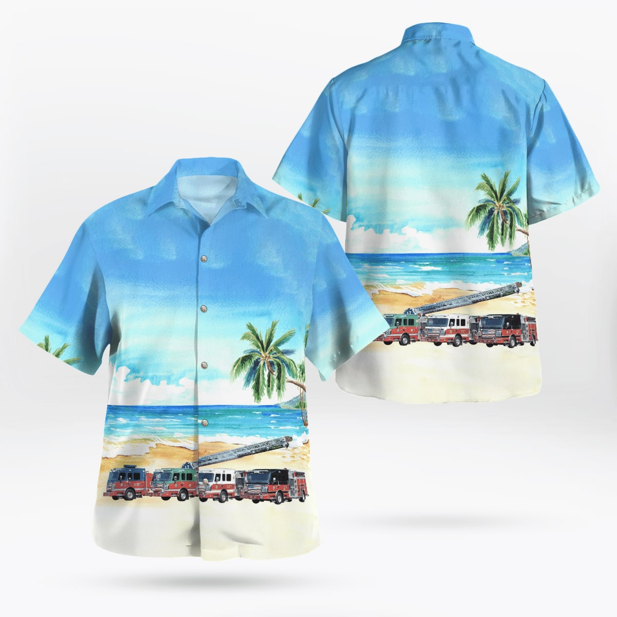 New York, Bay Shore Fire Department Hawaiian Shirt – Gifts For Firefighters In Bay Shore, NY