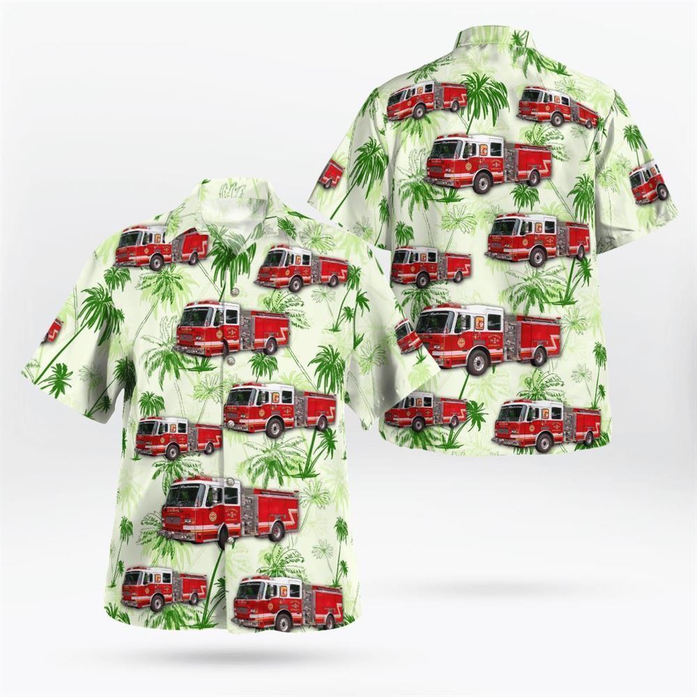 New York Oceanic H&L Company No. 1 Volunteer Fire Department Hawaiian Shirt – Gifts For Firefighters In New York