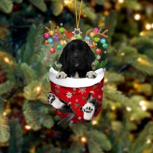 Newfoundland In Snow Pocket Christmas Ornament –&hellip;