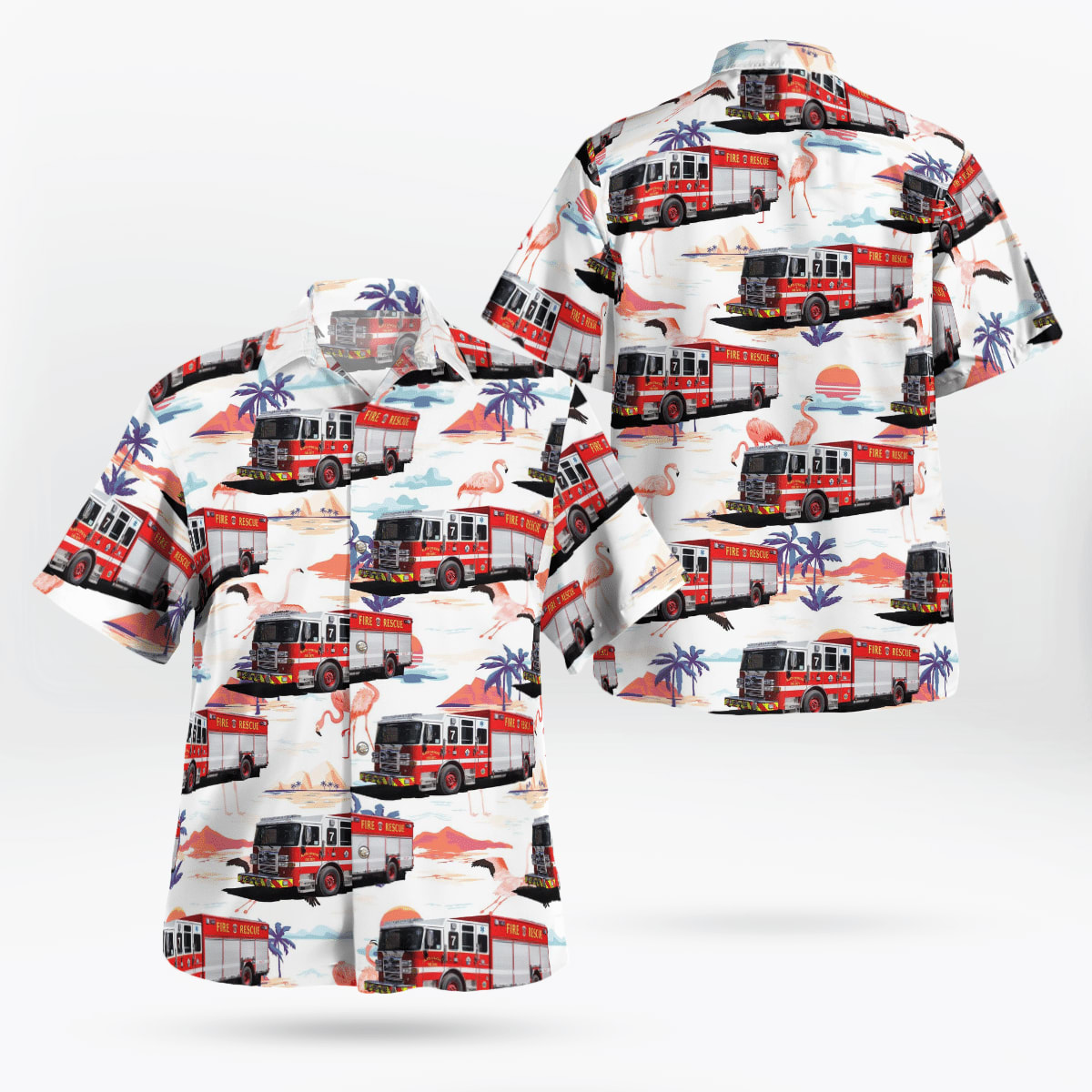 North Syracuse, NY, North Syracuse Fire Department Hawaiian Shirt – Gifts For Firefighters In North Syracuse, NY