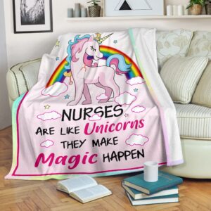 Nurse Are Like Unicorn Fleece Throw Blanket&hellip;