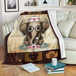 Nurse Elephant New Version Fleece Throw Blanket&hellip;