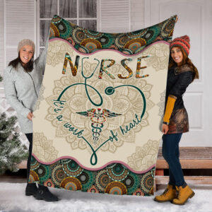 Nurse Vintage Mandala Fleece Throw Blanket –&hellip;