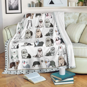 Old English Sheepdog Fleece Throw Blanket –&hellip;