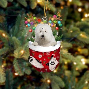 Old English Sheepdog In Snow Pocket Christmas&hellip;