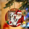 Old English Sheepdog-Christmas Dog Friends Hanging Christmas Plastic Hanging Ornament