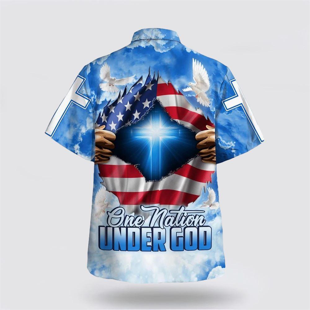 One Nation Under God Cross Hawaiian Shirts – Gifts For Christian Families
