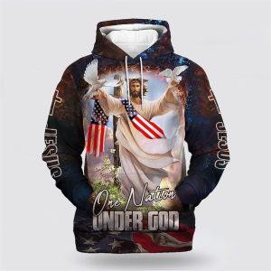 One Nation Under God Hoodie Jesus Dove&hellip;
