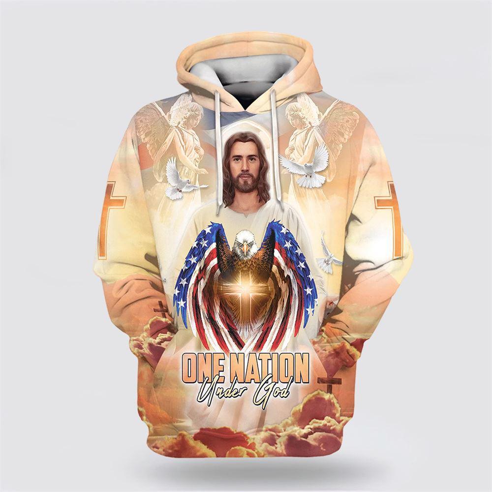 One Nation Under God Hoodie Jesus Dove And Angles All Over Print 3D Hoodie – Gifts For Christians One Nation Under God Hoodie Jesus Dove And Angles All Over Print 3D Hoodie – Gifts For Christians
