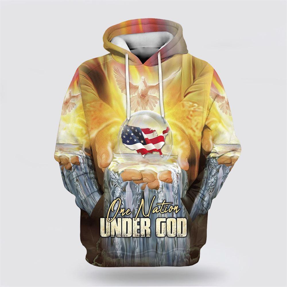 One Nation Under God Hoodies Men & Women Christian Hoodie 3D Printed Hoodie – Gifts For Christians