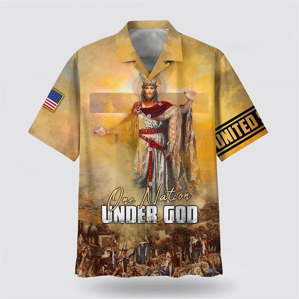 One Nation Under God Jesus Christ Hawaiian Shirt – Gifts For Christian Families