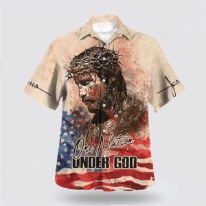 One Nation Under God Jesus Hawaiian Shirts&hellip;