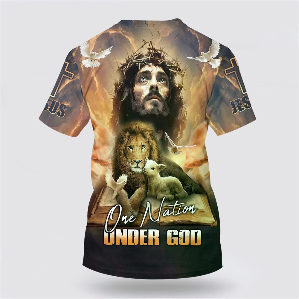 One Nation Under God Shirts Jesus Lion And The Lamb – Gifts For Christians