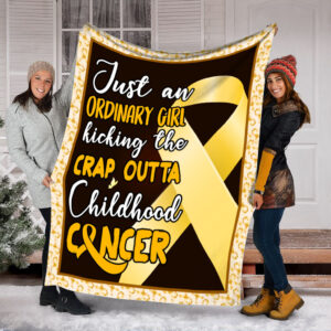 Ordinary Girl Childhood Cancer Fleece Throw Blanket&hellip;