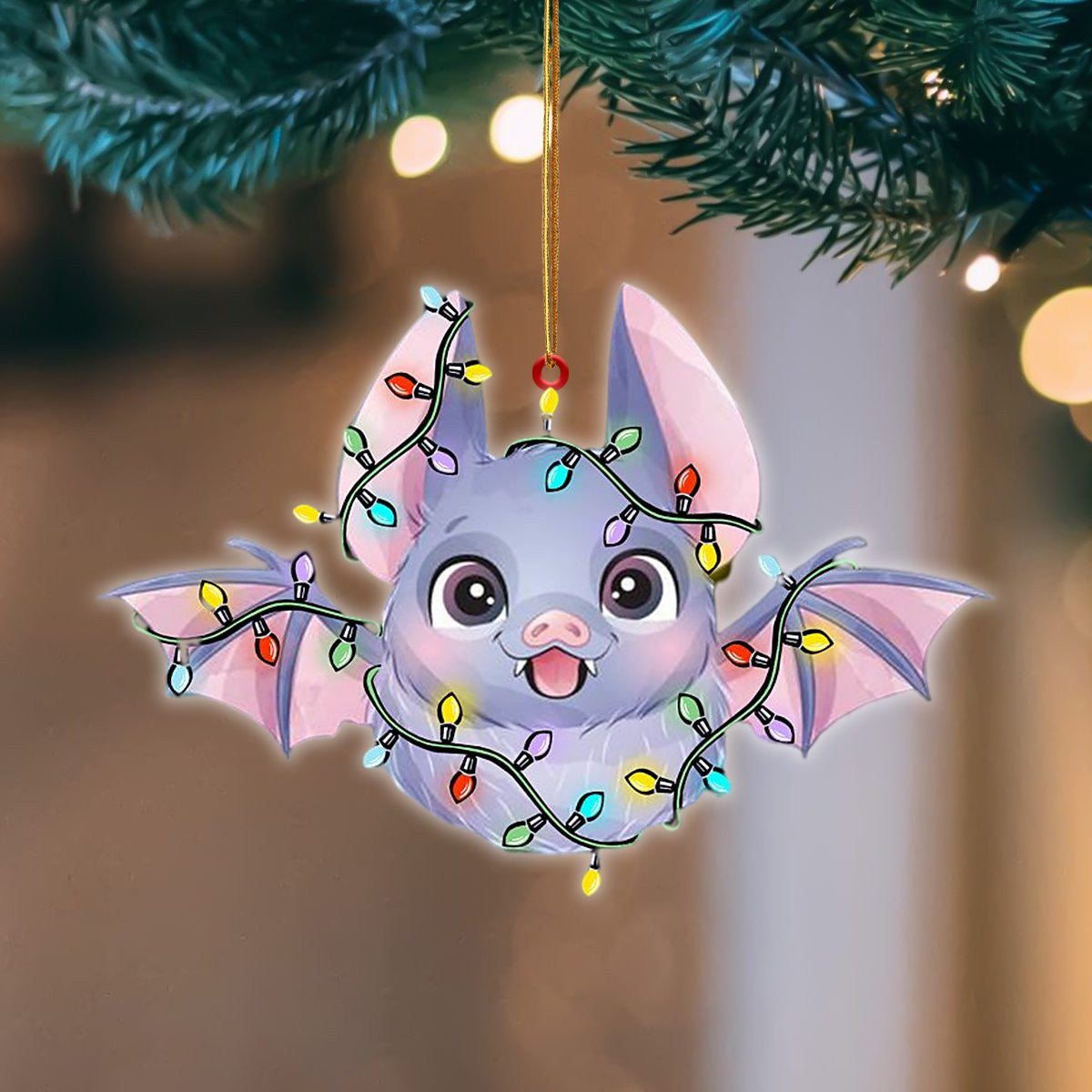 Pamaheart Bat Christmas Light Hanging Ornament Dog Ornament, Car Ornament, Christmas Ornament, Dog Memorial Gift