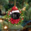 Pamaheart Black Pug 2-Xmas Bandana Hanging Ornament, Happy Christmas Ornament, Car Ornament