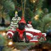 Pamaheart Black Pug 2-Xmas Bandana Hanging Ornament, Happy Christmas Ornament, Car Ornament