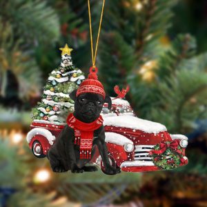 Pamaheart Black Pug-Christmas Car Two Sided Ornament,&hellip;