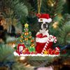 Pamaheart Boston Terrier Christmas Light Hanging Ornament Dog Ornament, Car Ornament, Christmas Ornament