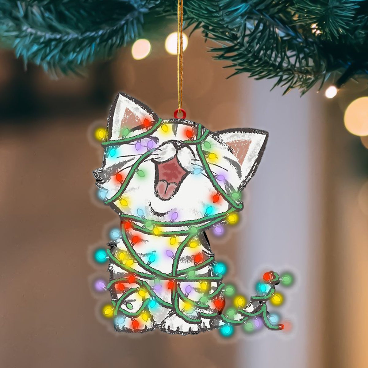 Pamaheart Cat Christmas Light Hanging Ornament Dog Ornament, Car Ornament, Christmas Ornament