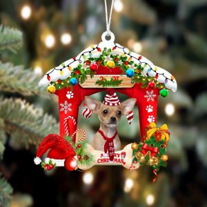 Pamaheart Chihuahua2-Christmas House Two Sided Ornament, Happy&hellip;