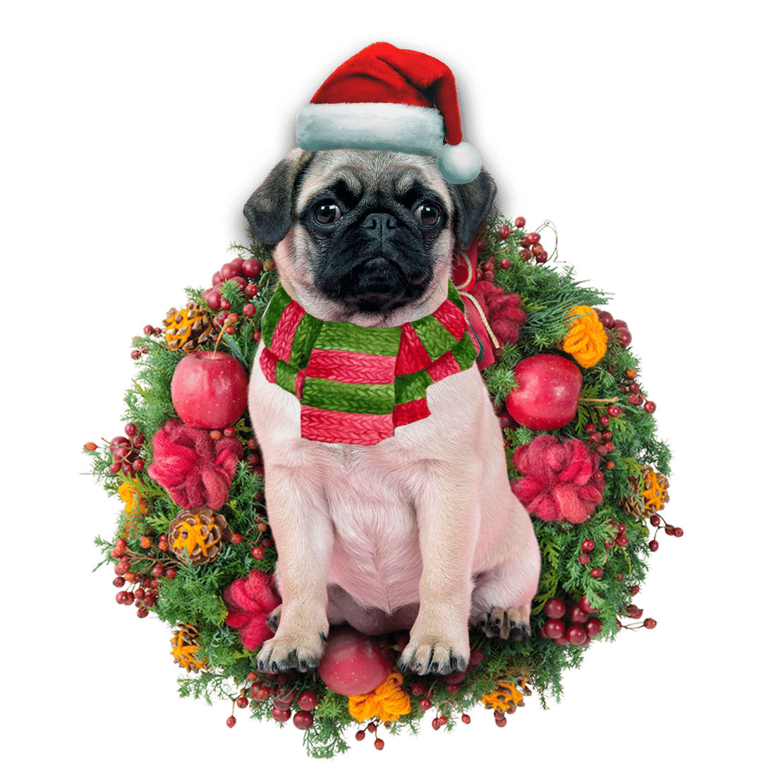 Pamaheart Chihuahua Pug Christmas Ornament, Happy Christmas Ornament, Car Ornament, Christmas Decor