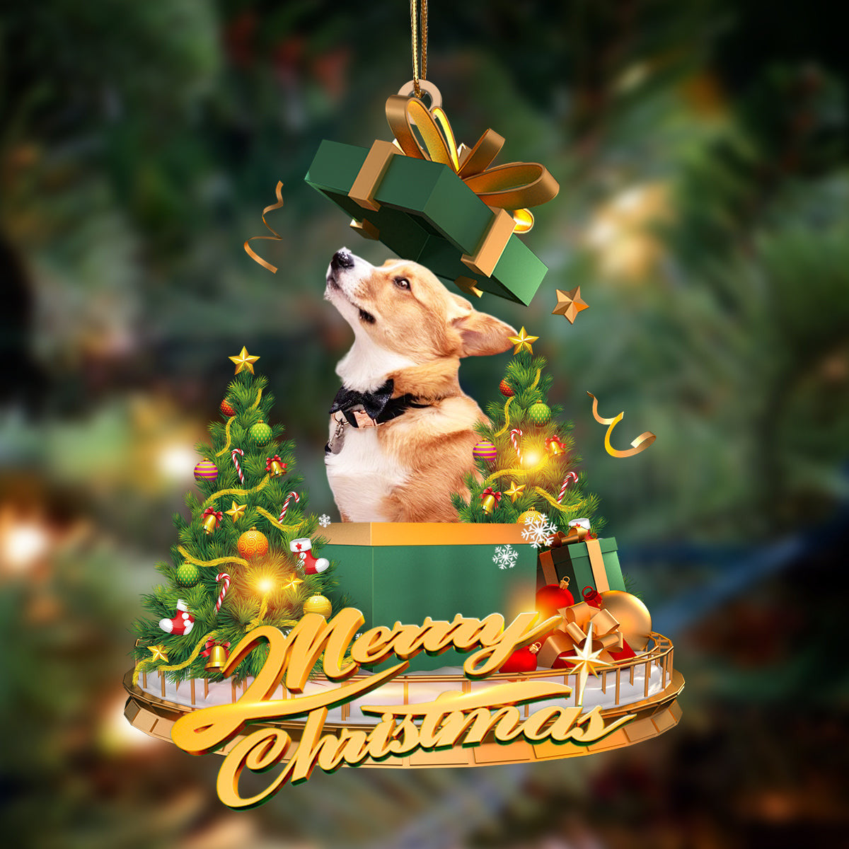 Pamaheart Corgi-Christmas Gifts&Dogs Hanging Ornament, Happy Christmas Ornament, Car Ornament