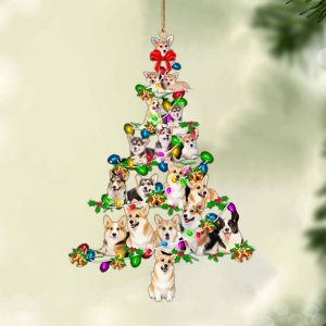 Pamaheart Corgi-Christmas Tree Lights-Two Sided Ornament, Happy&hellip;