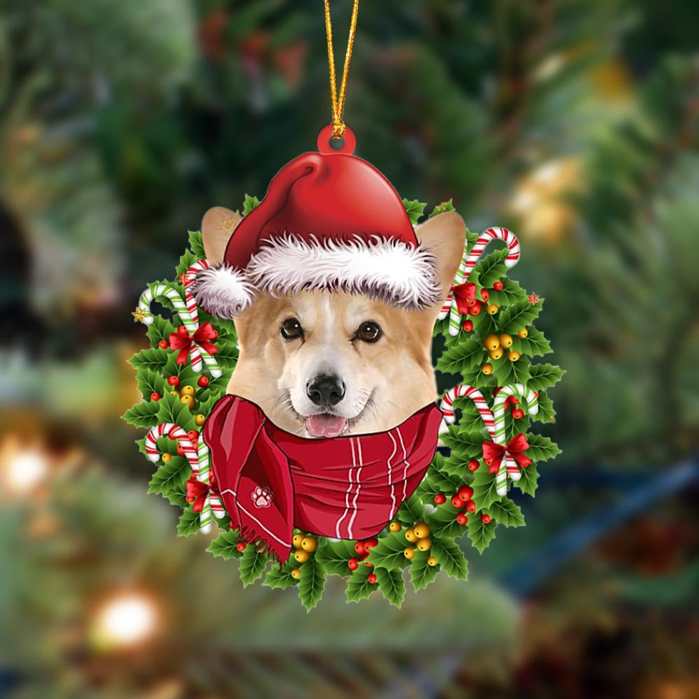 Pamaheart Corgi-Xmas Bandana Hanging Ornament, Happy Christmas Ornament, Car Ornament, Christmas Decor