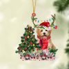 Pamaheart Goldendoodle-Christmas Truck Two Sided Ornament, Happy Christmas Ornament, Car Ornament