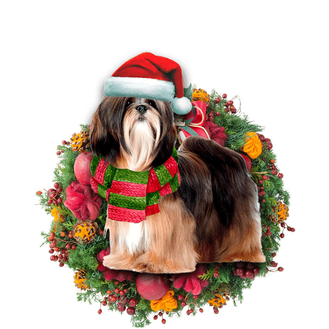 Pamaheart Lhasa Apso Christmas Ornament, Happy Christmas Ornament, Car Ornament, Christmas Decor